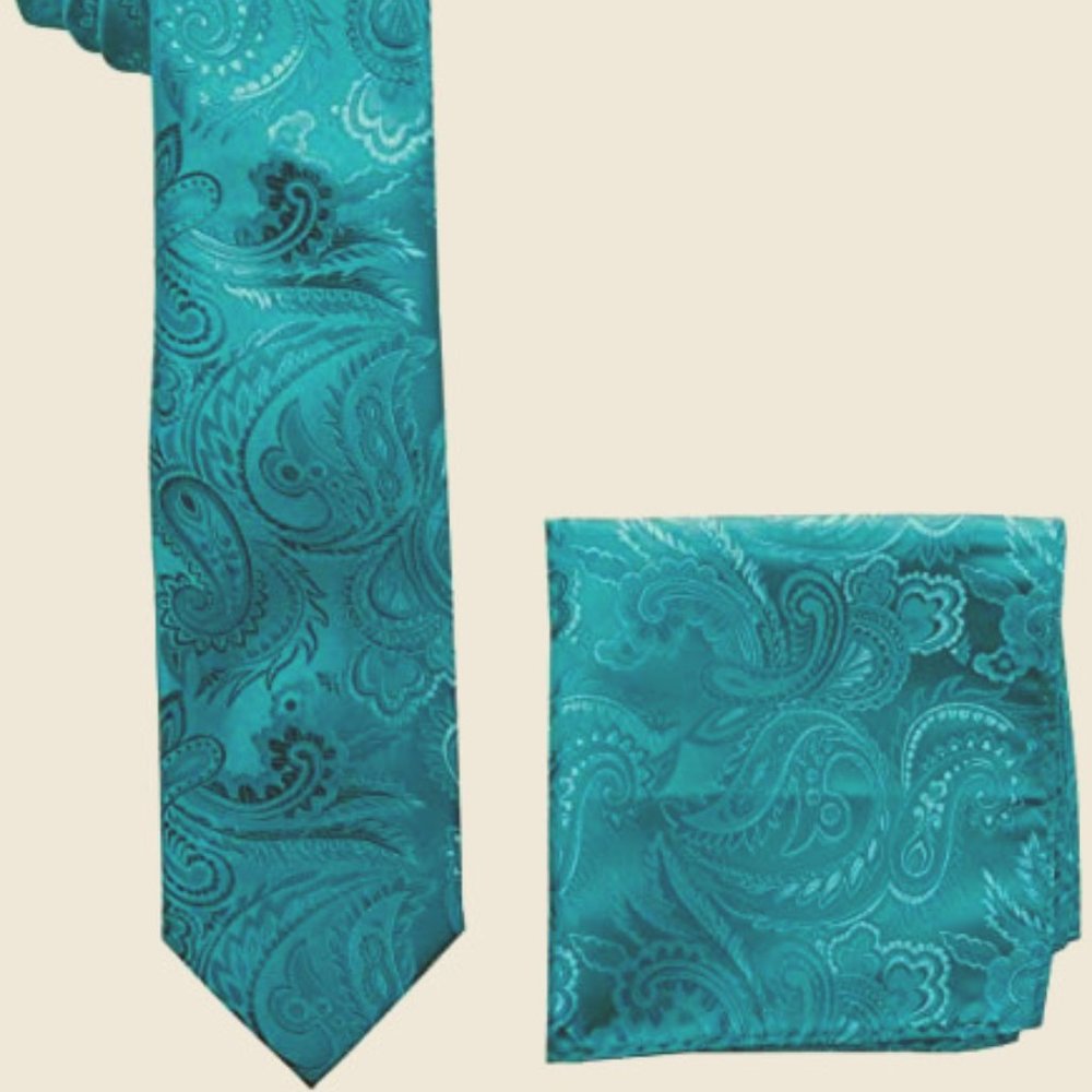 STACY ADAMS Mens Classic Style Reg Necktie, Teal, Regular US